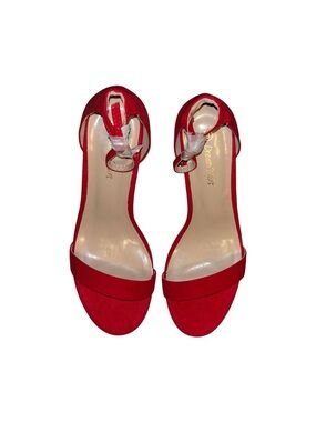 Dream Pairs Red Open-Toe Ankle Strap Stiletto Heels
